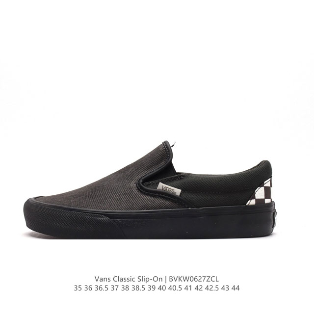 万斯 Vans Classic Slip-On 范斯经典低帮百搭一脚蹬休闲板鞋帆布情侣鞋。 类型：男女鞋 码数：35-44 硫化半码 编码：BVKW0627ZC