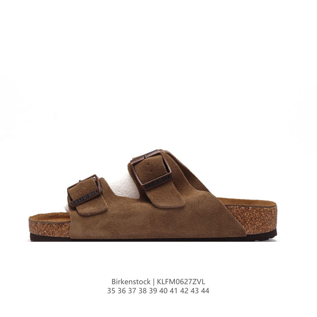 德国百年知名鞋履品牌 博肯Birkenstock 勃肯拖鞋系列凉拖鞋休闲沙滩凉鞋 广东原产#采用质地柔软牛皮革 中底搭载缓震软木橡胶 外置EVA轻量片装外底。