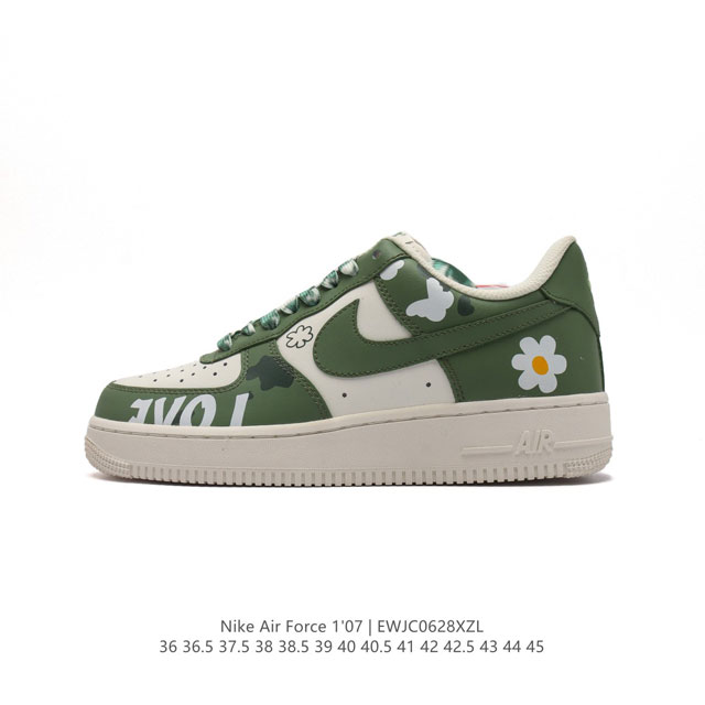 公司级 AF1耐克 Nike Air Force 1 ‘07 Low 空军一号 花朵印花 厚底增高百搭运动板鞋 原楦头原纸板 打造纯正空军版型，专注外贸渠道 全