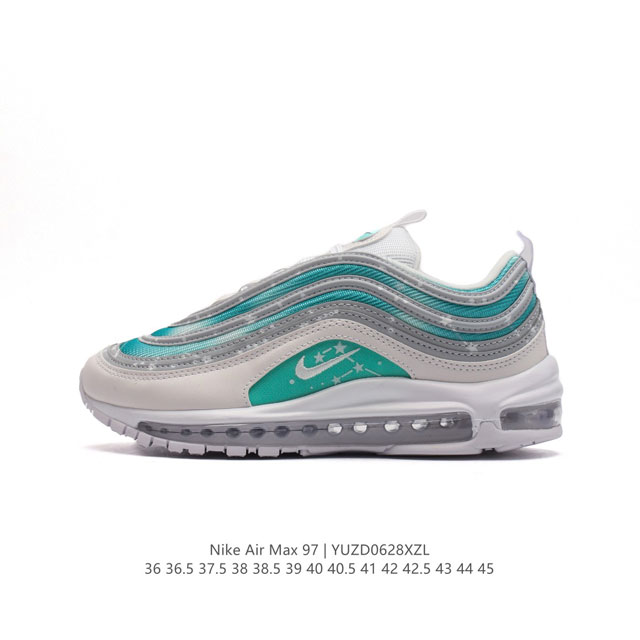 公司级 耐克NIKE休闲鞋 经典 气垫 AIR MAX 97 子弹气垫低帮运动鞋。AIR MAX '97 运动跑鞋以流线型鞋身和卓越科技为热爱运动的你造就全方位