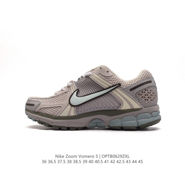 Nike 耐克夏季 ZOOM VOMERO 5 运动鞋休闲训练跑步鞋。Nike Zoom Vomero 5 男女子运动鞋妥帖包覆足部，提供透气支撑效果。耐穿材料