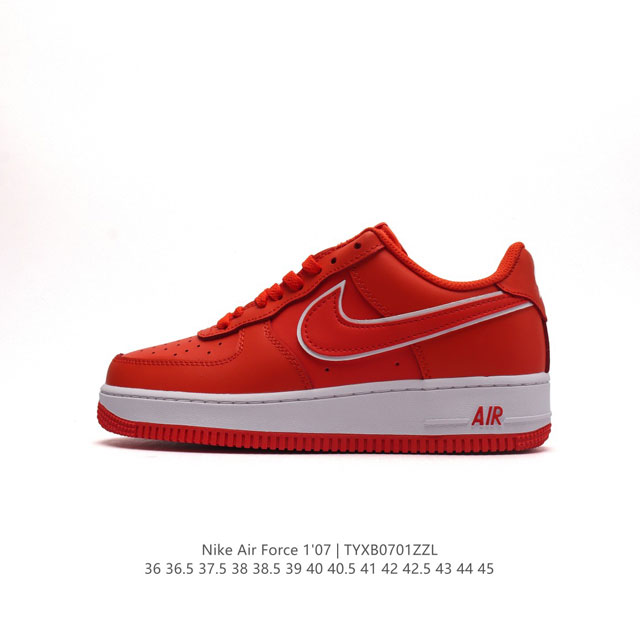 耐克 Nike Air Force 1 '07 Low 空军一号含气垫 低帮百搭厚底增高休闲运动板鞋。柔软、弹性十足的缓震性能和出色的中底设计，横跨复古与现代的