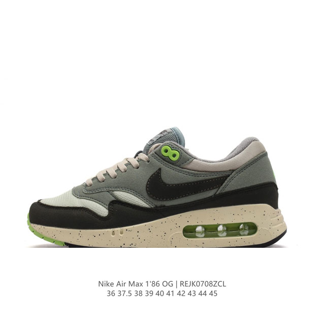 耐克 Nike Air Max 1 初代复古气垫运动慢跑鞋 厚底增高板鞋 由tinker Hatfeld和mark Parker在1987年设计 灵感来自于巴黎