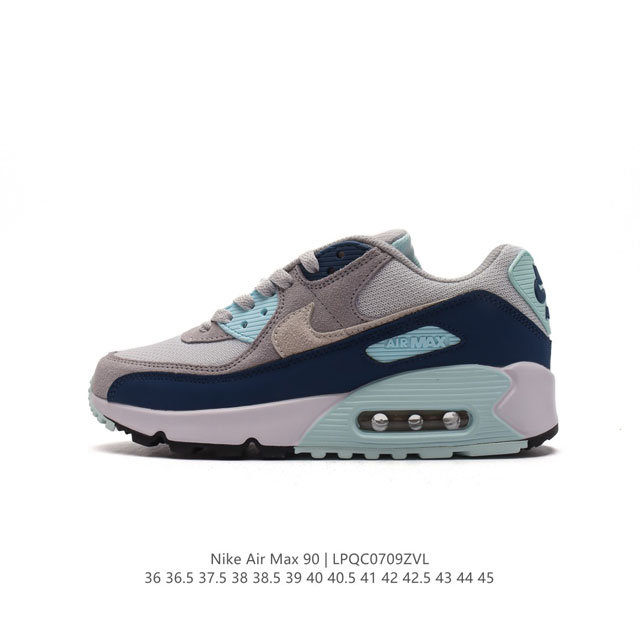 Nike 耐克 Air Max 90 男女子休闲运动鞋 气垫运动鞋 鬼脸 倒钩 超大logo透气舒适减震耐磨底休闲运动跑步鞋。设计均采用无缝防水 Tech Tu