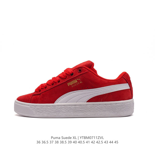 彪马puma Suede Xl 低帮复古轻便透气防滑减震休闲鞋 厚底增高运动板鞋。 尺码: 36-45含半码 货号：395205 01 编码：Ytbm0711Z