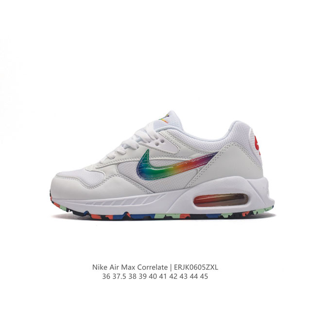 耐克 Nike Air Max Correlate 气垫缓震耐磨运动鞋时尚潮流休闲透气跑步鞋，选用网眼鞋面，脚感舒适透气。鞋舌、鞋侧及后跟处饰有品牌标识，简约大