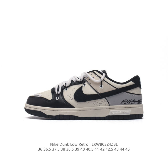 耐克 Nike Dunk Low Retro 运动鞋复古解构绑带板鞋 双鞋带。作为 80 年代经典篮球鞋款，起初专为硬木球场打造，后来成为席卷街头的时尚标杆，现