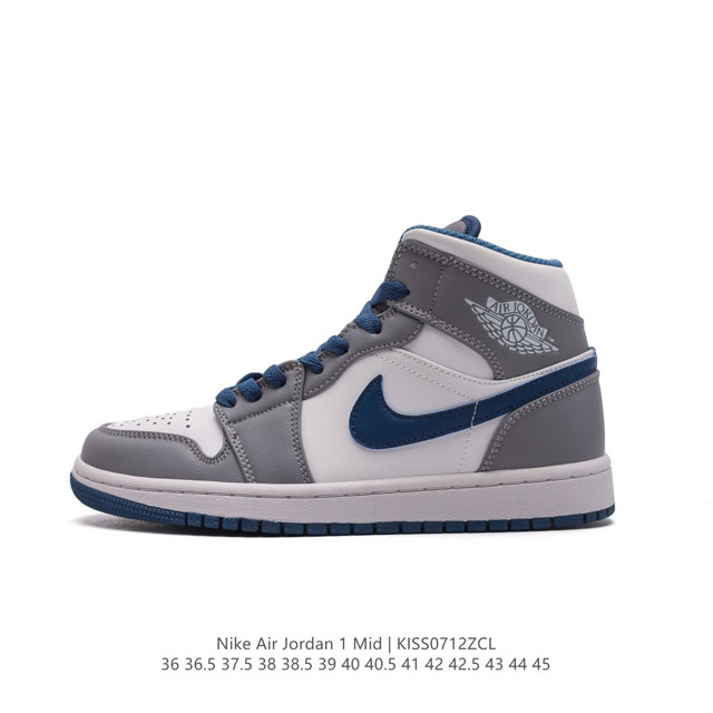 头层皮 耐克 Nike Air Jordan 1 Mid 男女子篮球鞋时尚轻盈板鞋aj1乔1运动鞋 乔丹一代 高帮复古休闲篮球鞋 。Air Jordan 1 M