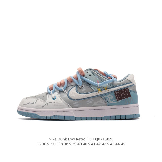 耐克 Nike Dunk Low Retro 运动鞋复古解构绑带板鞋 双鞋带跑步鞋。作为 80 年代经典篮球鞋款，起初专为硬木球场打造，后来成为席卷街头的时尚标