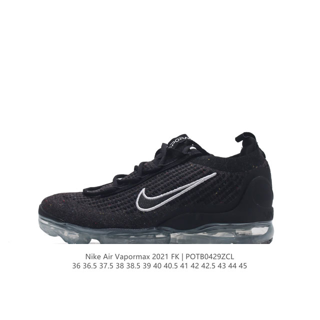 耐克 Nike Air Vapormax 2021 Fk 全掌缓震气垫跑鞋时尚运动鞋，采用弹力十足的 Flyknit 材料，轻盈透气，易于穿搭；搭配柔软鞋口，勾