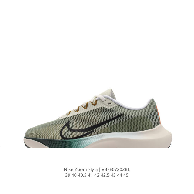 公司级 耐克 Nike Zoom Fly 5 超级男士跑鞋 耐克厚底增高老爹运动跑步鞋 Flyknit 材料 打造出众弹性 易于穿脱。采用react技术 轻盈耐