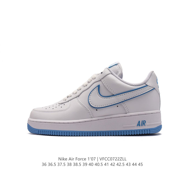 耐克 Nike Air Force 1 '07 Low 空军一号含气垫 低帮百搭厚底增高休闲运动板鞋。柔软、弹性十足的缓震性能和出色的中底设计，横跨复古与现代的