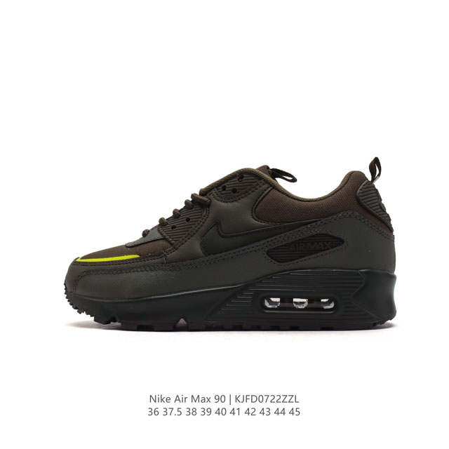 耐克 Nike Air Max90 运动鞋男女鞋--从设计到测试再到造型。脚趾周围的锯齿形边缘和部分浮动的swoosh提供精心制作的奢华感。多道工序小细节独立电