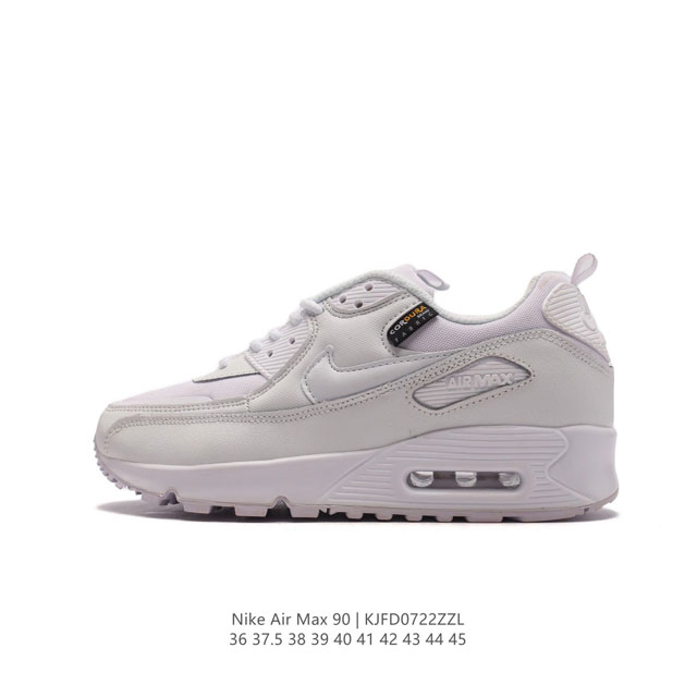 耐克 Nike Air Max90 运动鞋男女鞋--从设计到测试再到造型。脚趾周围的锯齿形边缘和部分浮动的swoosh提供精心制作的奢华感。多道工序小细节独立电