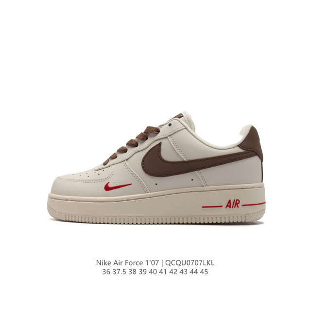 特价 头层皮 耐克 Nike Air Force 1 '07 空军一号男女子运动鞋复古篮球鞋，巧妙结合复古美学和新潮魅力，旨在致敬 40 年来风靡世界的元年款篮