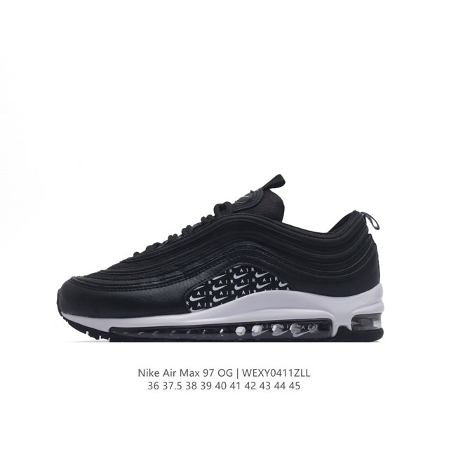 耐克nike休闲鞋 经典 气垫 Air Max 97 子弹气垫低帮运动鞋。Air Max '97 运动跑鞋以流线型鞋身和卓越科技为热爱运动的你造就全方位防护，强