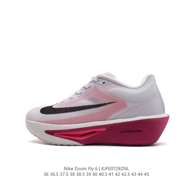 公司级 Nike 耐克 2024春新款男女子zoom Fly 6 Prm缓震轻便跑步鞋。这款鞋在继承了 Nike Zoom Fly 5 的基础上，承诺为跑者带来