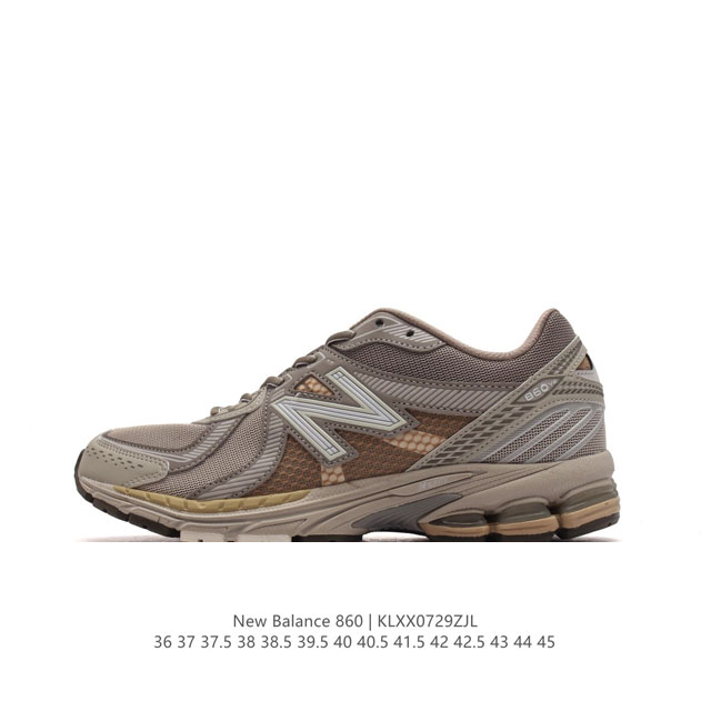 真标 Nb 新百伦 New Balance Ml860 V2 系列复古老爹风休闲运动慢跑。采用丝光猪巴皮革拼接透气网眼织物鞋面t-Beam大底提供足步弓支撑，保