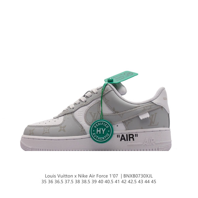 公司级 附赠送logo清洁刷 Af1耐克 Nike Air Force 1 ‘07 Low 空军一号厚底增高百搭休闲运动板鞋 路易威登联名 原楦头原纸板 打造纯