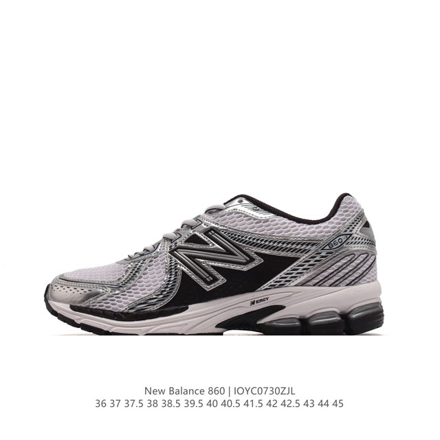 真标 Nb 新百伦 New Balance Ml860 V2 系列复古老爹风休闲运动慢跑。采用丝光猪巴皮革拼接透气网眼织物鞋面t-Beam大底提供足步弓支撑，保