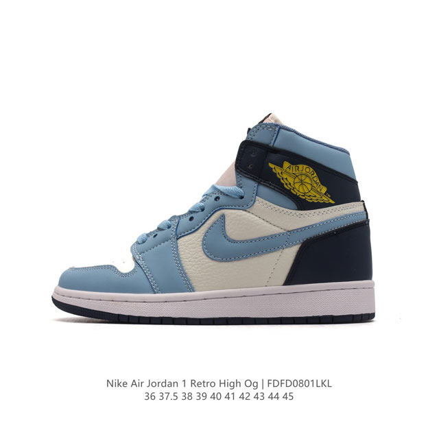 耐克 男女鞋 Nike Air Jordan 1 Retro High Og 乔丹一代aj1 乔1 Aj1 篮球鞋复刻运动鞋。皮面高帮板鞋的设计灵感源自运动夹克