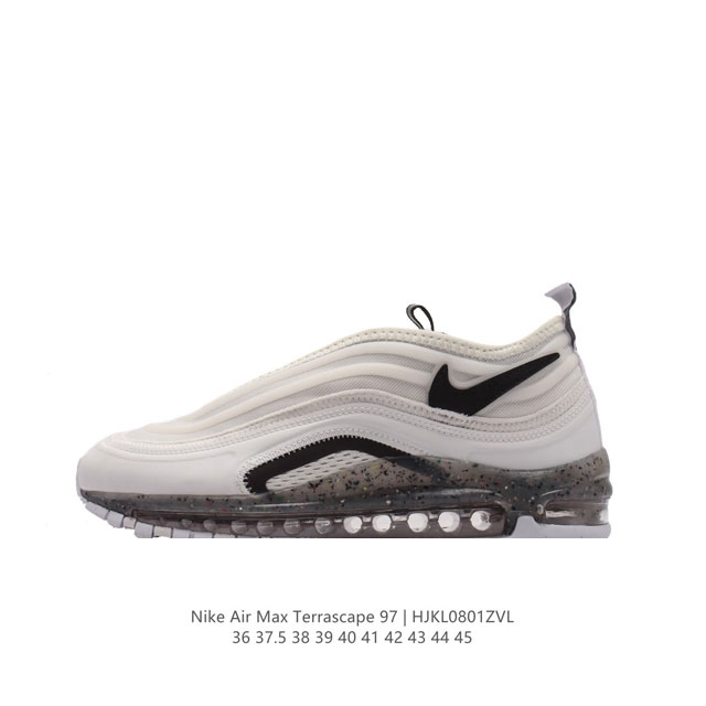 nike 耐克年新款男女子air Max Terrascape 97 气垫缓震休闲运动鞋。Max Air 缓震配置，提供出色的支撑效果和舒适脚感。外底采用部分斑