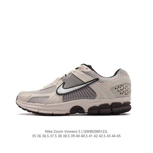 nike 耐克夏季 Zoom Vomero 5 运动鞋休闲训练跑步鞋。Nike Zoom Vomero 5 男女子运动鞋妥帖包覆足部，提供透气支撑效果。耐穿材料