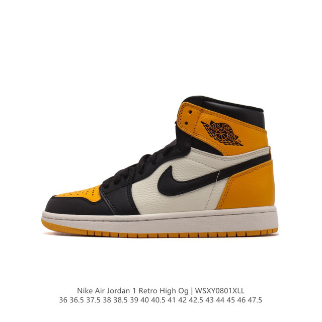 纯原版本 耐克 男女鞋 Nike Air Jordan 1 Retro High Og 乔丹一代aj1 乔1 Aj1 篮球鞋复刻运动鞋。皮面高帮板鞋的设计灵感源