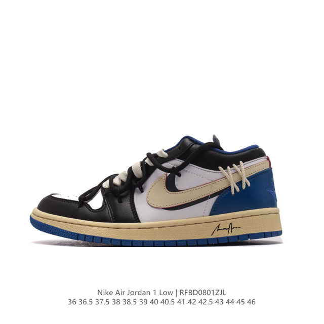 耐克 Nike Air Jordan1 Low Aj1乔丹一代 Aj1 乔1 乔丹1代 解构绑带 双鞋带 低帮经典复古文化休闲运动篮球鞋。原鞋开模 拒绝公底 购