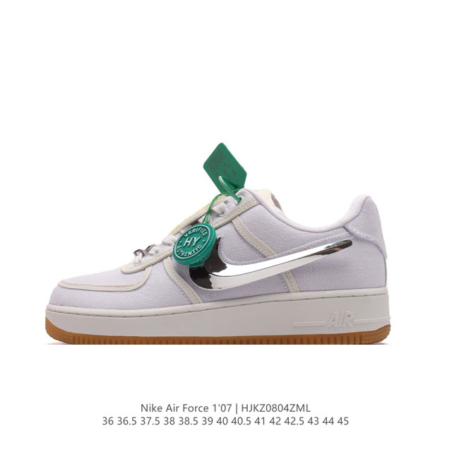 公司级af1诞生35周年限定联名，说唱歌手 斯科特travis Scott X Nike Air Force 1 Low Ravis Scott White 空