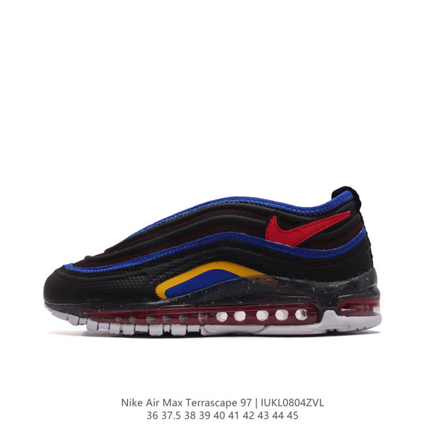 nike 耐克年新款男女子air Max Terrascape 97 气垫缓震休闲运动鞋。Max Air 缓震配置，提供出色的支撑效果和舒适脚感。外底采用部分斑