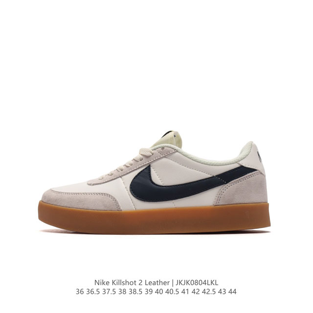 耐克板鞋 生胶米白 复古板鞋j.Crew X Nike 联名 Killshot Ii Leather 男女休闲复古运动鞋。采用米白色皮革制作鞋身，大号swoos - 点击图像关闭