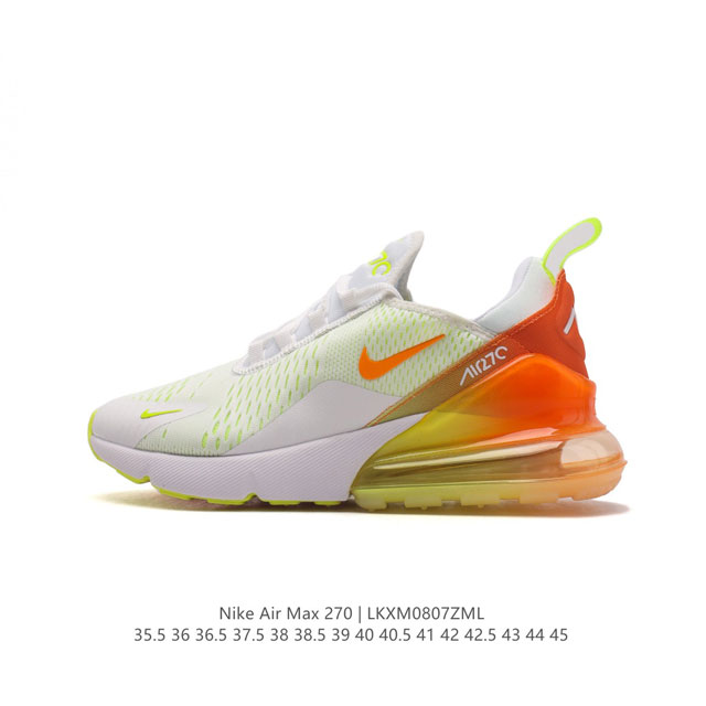 耐克 Nike Air Max 270 后半掌气垫缓震运动鞋时尚男士跑步鞋 。作为 Nike 休闲型 Air Max 鞋款，Nike Air Max 270 运