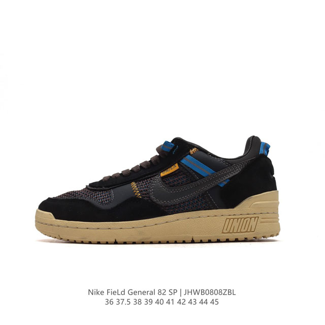 耐克 Union X Nike Field General 全新鞋款 男女款运动板鞋。Nike Field General 鞋型诞生于 2 年，最初为足球运动员