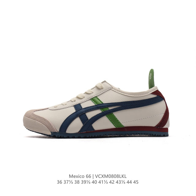 asics 亚瑟士 男女鞋真标半码制 日产经典老牌-鬼塚虎 Onitsuka Tiger Mexico 66经典墨西哥系列复古经典百搭板鞋休闲运动鞋慢跑鞋。采用