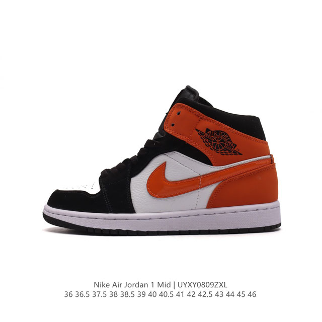 特价头层皮 耐克 Nike Air Jordan 1 Mid 男女子篮球鞋时尚轻盈板鞋aj1乔1运动鞋 乔丹一代 高帮复古休闲篮球鞋 。Air Jordan 1