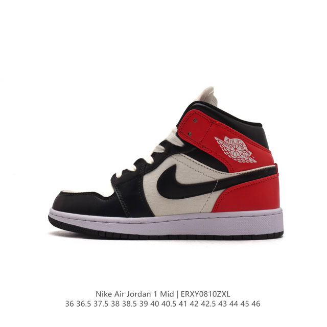 特价头层皮 耐克 Nike Air Jordan 1 Mid 男女子篮球鞋时尚轻盈板鞋aj1乔1运动鞋 乔丹一代 高帮复古休闲篮球鞋 。Air Jordan 1