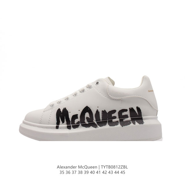 alexandermcqueen 亚历山大 麦昆mcq 运动小白鞋厚底增高闪尾光滑牛皮平底鞋休闲鞋 时尚男女板鞋潮运动鞋 ，火爆到大街小巷无人不知，无人不晓的境