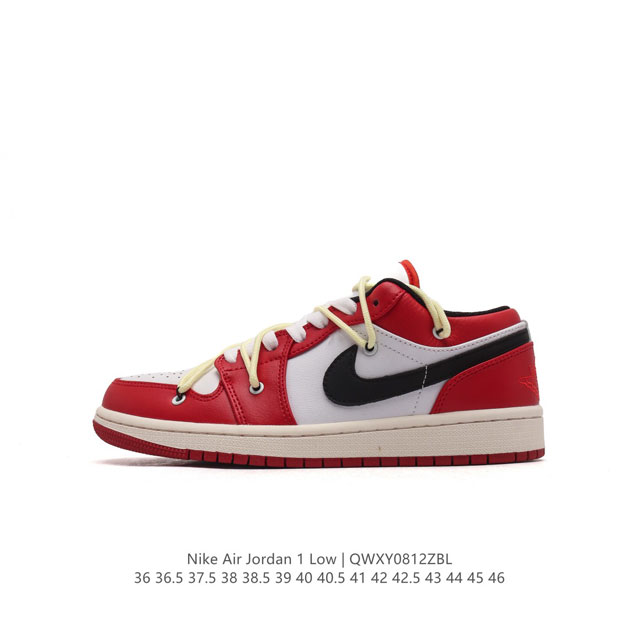 头层皮 耐克 乔丹air Jordan 1 Low Aj1 乔1 乔丹1代aj1 解构绑带 双鞋带 低帮复古文化休闲运动篮球鞋。从 5 年面世的元年款汲取设计灵