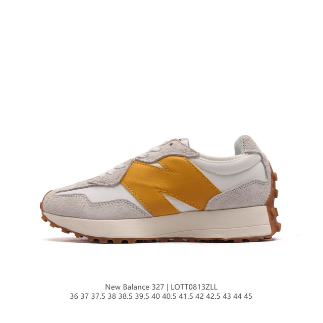 nb 新百伦 New Balance 327系列复古休闲运动慢跑鞋时尚男女运动鞋 以更纯粹的复古风格设计打造的全新造型 侧身还以解构设计，将 N 字标志以做旧压