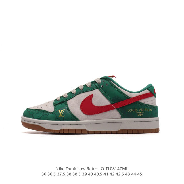 耐克 Nike Dunk Low Retro 运动鞋复古运动滑板鞋。作为 80 年代经典篮球鞋款，起初专为硬木球场打造，后来成为席卷街头的时尚标杆，现以经典细节