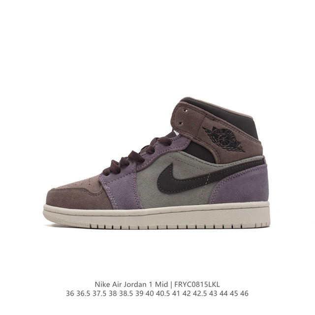 耐克 Nike Air Jordan 1 Mid 男女子篮球鞋时尚轻盈板鞋aj1乔1运动鞋 乔丹一代 高帮复古休闲篮球鞋 。Air Jordan 1 Mid 搭