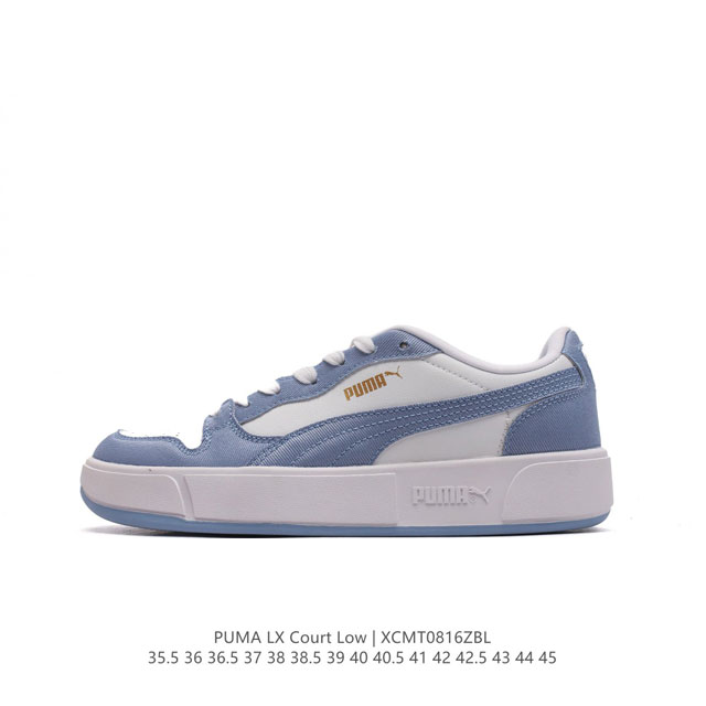 puma 彪马正品lx Court Low男女运动板鞋 新款男女同款情侣复古休闲鞋。封口类型: 系带式 鞋跟类型: 无鞋跟 鞋面材质:天然皮革+人造皮革 外底: