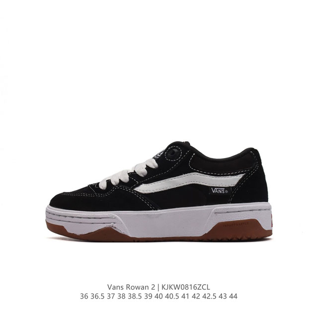 万斯 Vans Rowan 2 经典百搭 轻便舒适专业滑板鞋 厚底增高运动鞋。鞋底处的小心机脚能很好的释放脚底压力。 类型：男女鞋 尺码：36 36.5 37