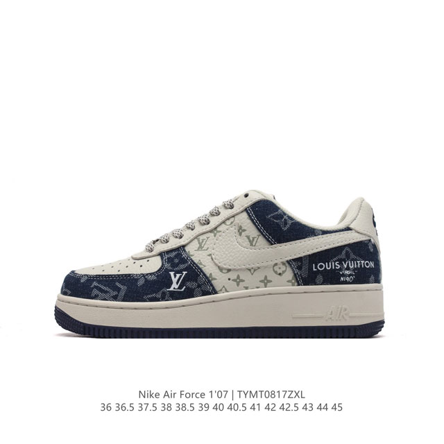 耐克 Nike Air Force 1 '07 Low 空军一号含气垫 路易威登联名 低帮百搭厚底增高休闲运动板鞋。柔软、弹性十足的缓震性能和出色的中底设计，横