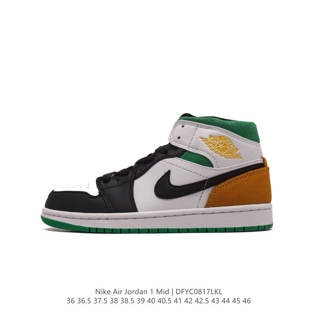 耐克 Nike Air Jordan 1 Mid 男女子篮球鞋时尚轻盈板鞋aj1乔1运动鞋 乔丹一代 高帮复古休闲篮球鞋 。Air Jordan 1 Mid 搭