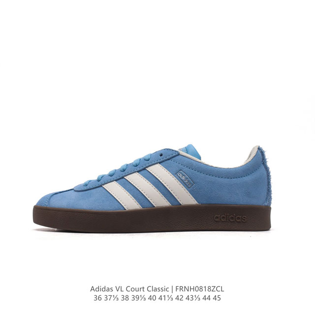 阿迪达斯 Adidas Vl Court Classic Shoes 运动休闲板鞋德训鞋 T头鞋 这款adidas经典运动鞋，以经典造型塑就百搭风格。灵感源自a