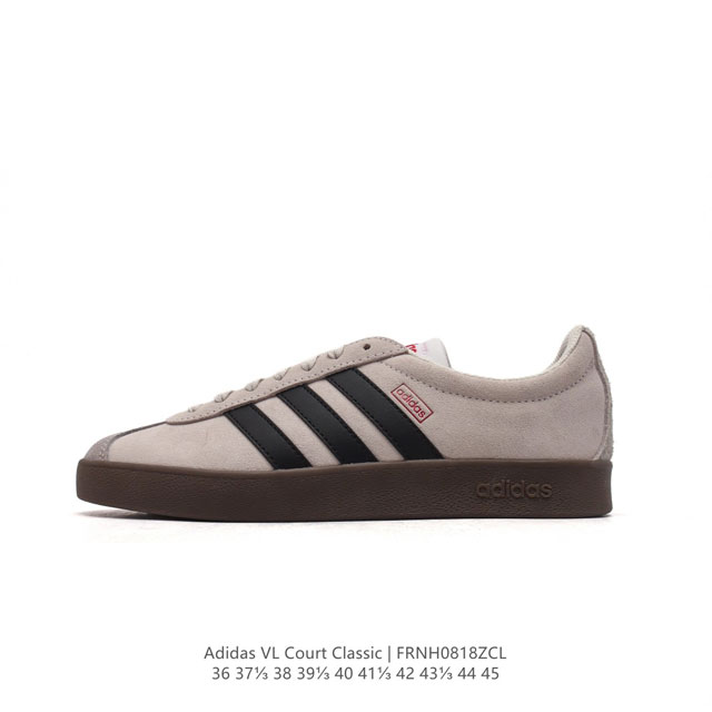 阿迪达斯 Adidas Vl Court Classic Shoes 运动休闲板鞋德训鞋 T头鞋 这款adidas经典运动鞋，以经典造型塑就百搭风格。灵感源自a