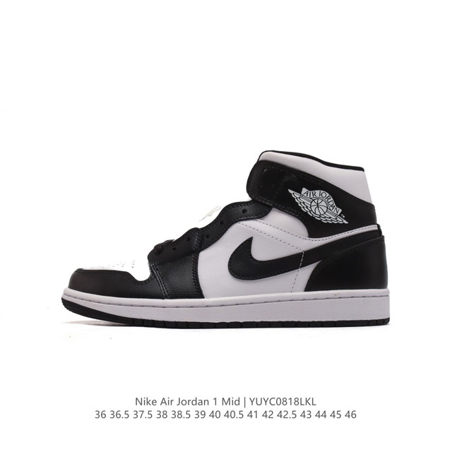 耐克 Nike Air Jordan 1 Mid 男女子篮球鞋时尚轻盈板鞋aj1乔1运动鞋 乔丹一代 高帮复古休闲篮球鞋 。Air Jordan 1 Mid 搭