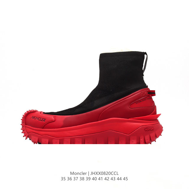 纯原moncler 盟可睐 蒙口 Trailgrip Gtx 抗撕裂材质山地户外运动鞋 厚底增高 筒袜男女鞋。鞋身采用cordura防撕裂尼龙 Gore-Tex